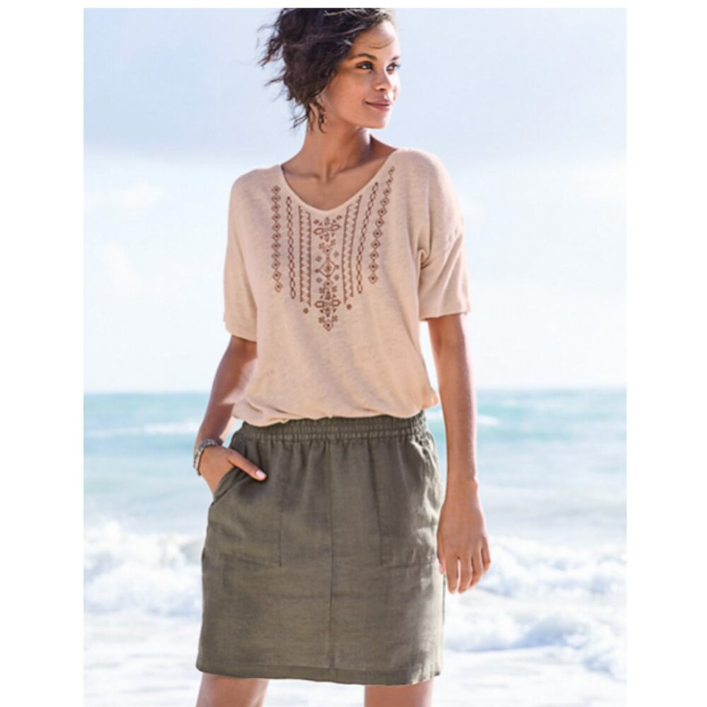 Garnet Hill Linen Mini Skirt size 14 - Picture 12 of 12